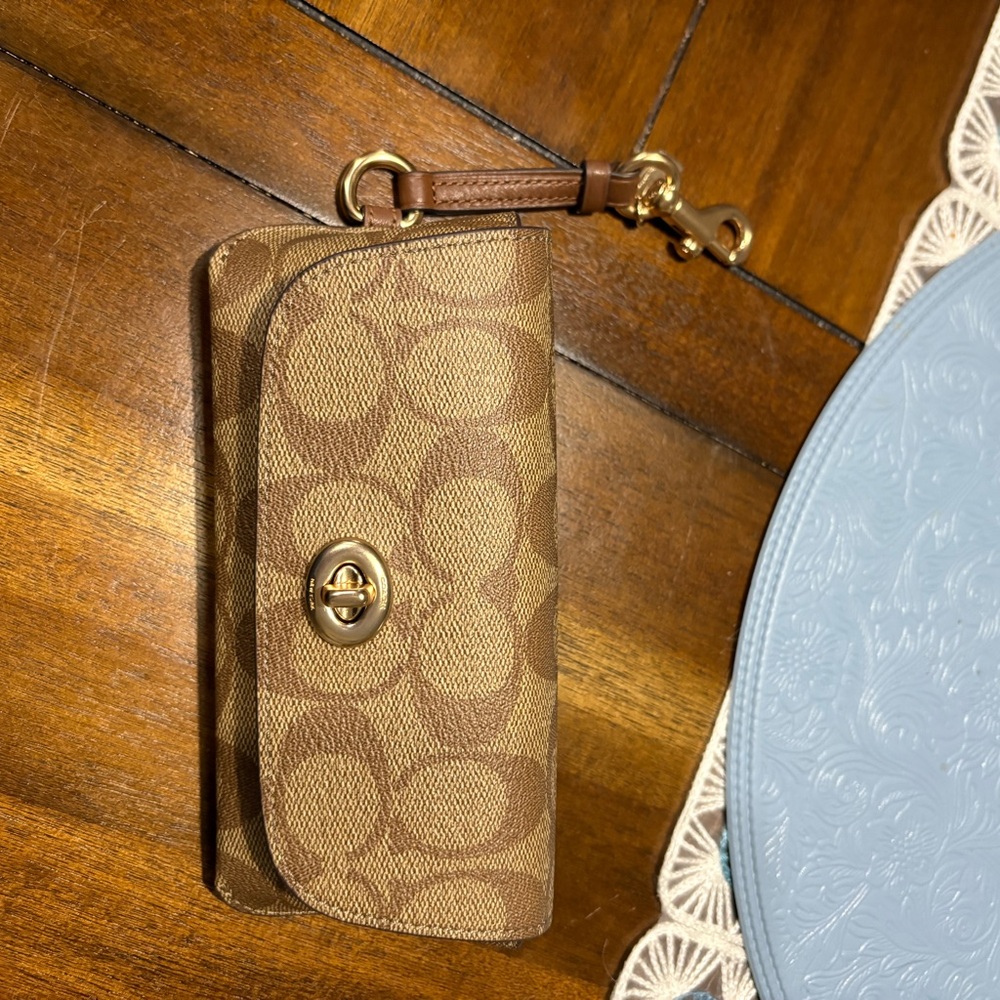 Coach Brown Signature canvas sunglass case